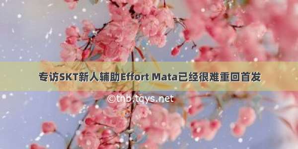 专访SKT新人辅助Effort Mata已经很难重回首发