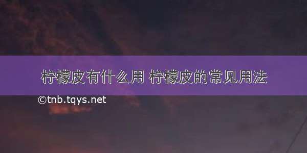 柠檬皮有什么用 柠檬皮的常见用法