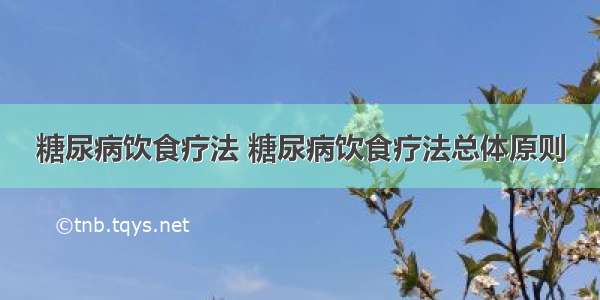 糖尿病饮食疗法 糖尿病饮食疗法总体原则