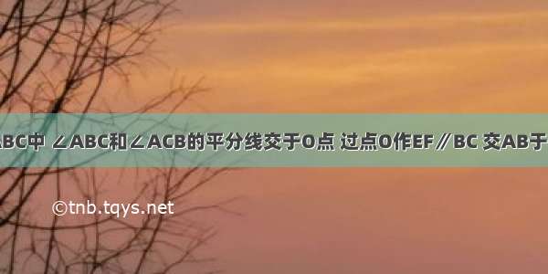 如图 在△ABC中 ∠ABC和∠ACB的平分线交于O点 过点O作EF∥BC 交AB于E 交AC于F 