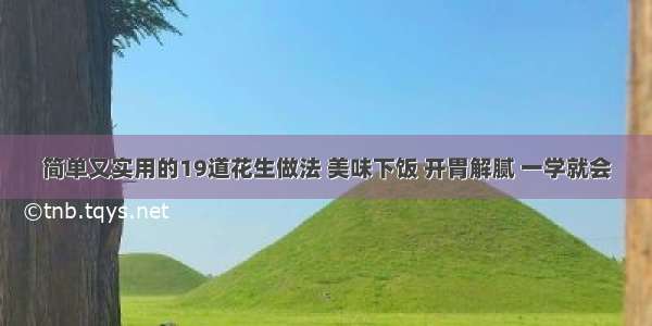 简单又实用的19道花生做法 美味下饭 开胃解腻 一学就会