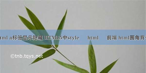 html a标签显示隐藏 HTML5中style – html – 前端 html圆角背景