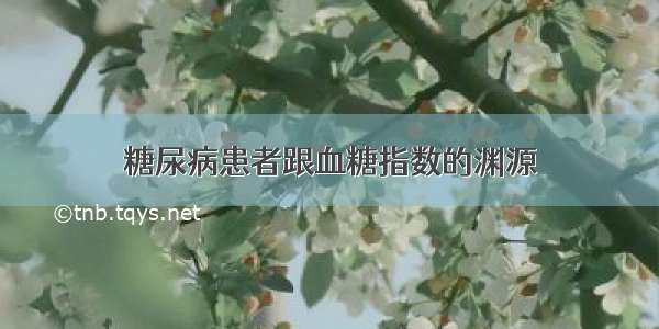 糖尿病患者跟血糖指数的渊源