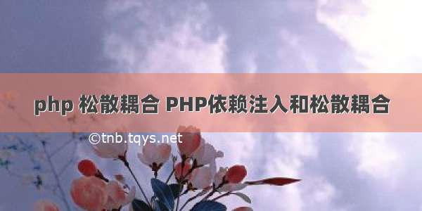 php 松散耦合 PHP依赖注入和松散耦合