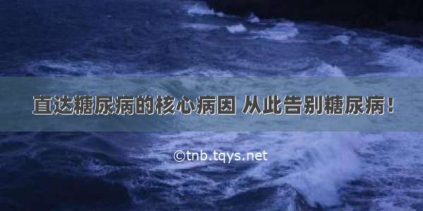 直达糖尿病的核心病因 从此告别糖尿病！