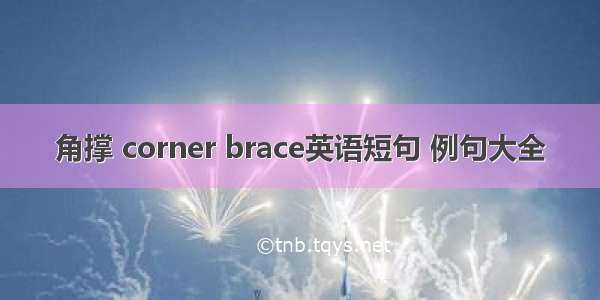 角撑 corner brace英语短句 例句大全