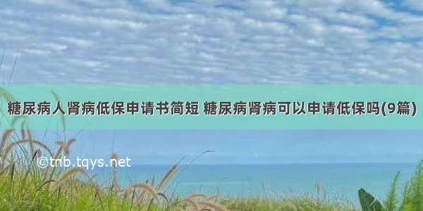 糖尿病人肾病低保申请书简短 糖尿病肾病可以申请低保吗(9篇)