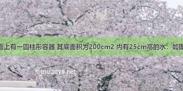 已知水平桌面上有一圆柱形容器 其底面积为200cm2 内有25cm高的水．如图甲所示 将质