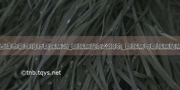 西洋参能够治疗糖尿病吗_糖尿病是怎么得的_糖尿病与糖尿病脑病