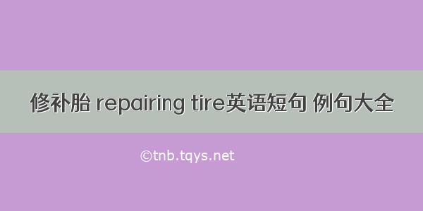 修补胎 repairing tire英语短句 例句大全