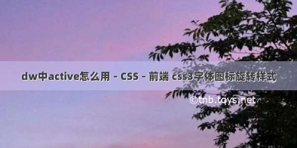 dw中active怎么用 – CSS – 前端 css3字体图标旋转样式