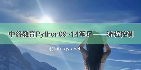 中谷教育Python09~14笔记——流程控制