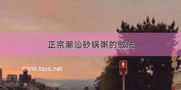 正宗潮汕砂锅粥的做法