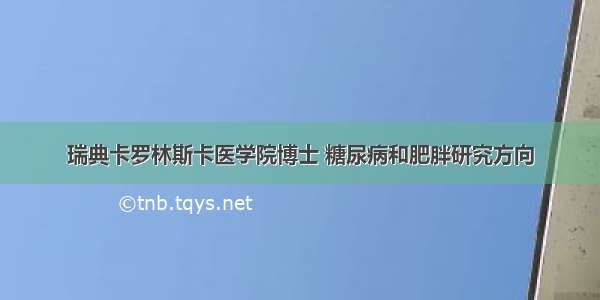 瑞典卡罗林斯卡医学院博士 糖尿病和肥胖研究方向