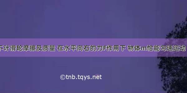 如图所示 不计滑轮摩擦及质量 在水平向右的力F作用下 物体m恰能匀速运动 若m=2.5K