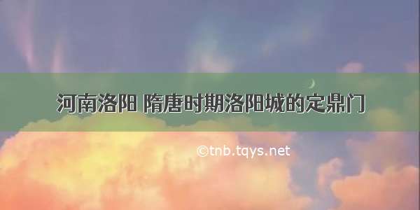 河南洛阳 隋唐时期洛阳城的定鼎门