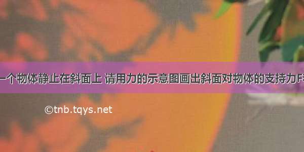 如图所示 一个物体静止在斜面上 请用力的示意图画出斜面对物体的支持力F和物体所受