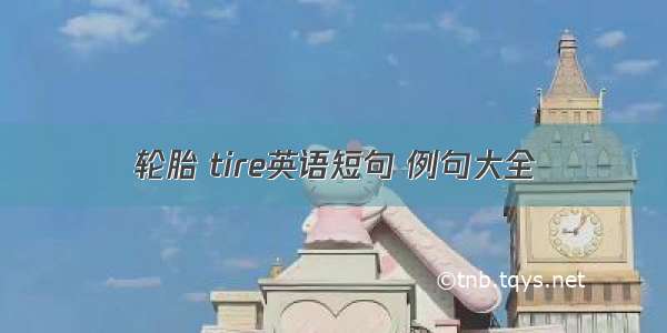 轮胎 tire英语短句 例句大全