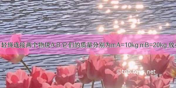 如图所示 用轻绳连接两个物块A B 它们的质量分别为mA=10kg mB=20kg 放在水平固定