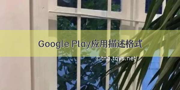 Google Play应用描述格式