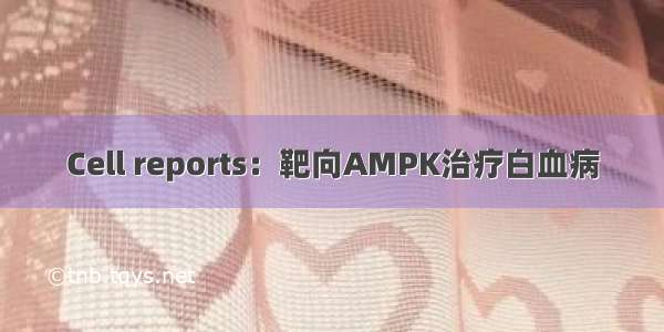 Cell reports：靶向AMPK治疗白血病