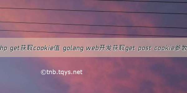 php get获取cookie值 golang web开发获取get post cookie参数