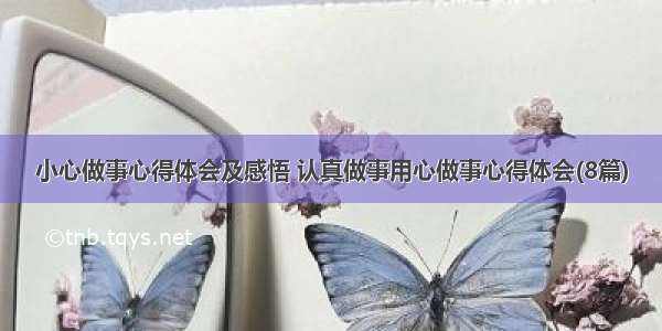 小心做事心得体会及感悟 认真做事用心做事心得体会(8篇)