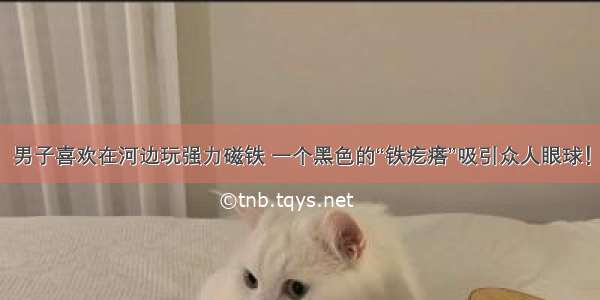 男子喜欢在河边玩强力磁铁 一个黑色的“铁疙瘩”吸引众人眼球！