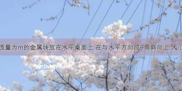 如图所示 质量为m的金属块放在水平桌面上 在与水平方向成θ角斜向上 大小为F的拉力