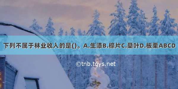 下列不属于林业收入的是()。A.生漆B.棕片C.桑叶D.板栗ABCD