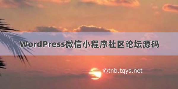 WordPress微信小程序社区论坛源码