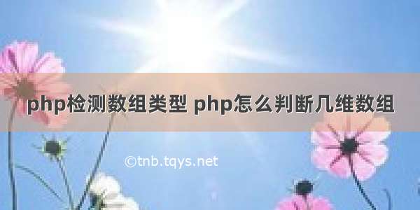 php检测数组类型 php怎么判断几维数组