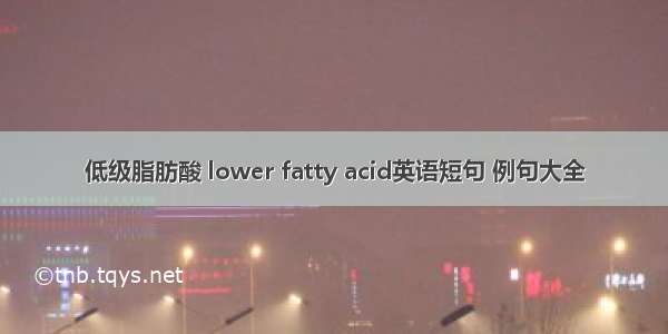 低级脂肪酸 lower fatty acid英语短句 例句大全