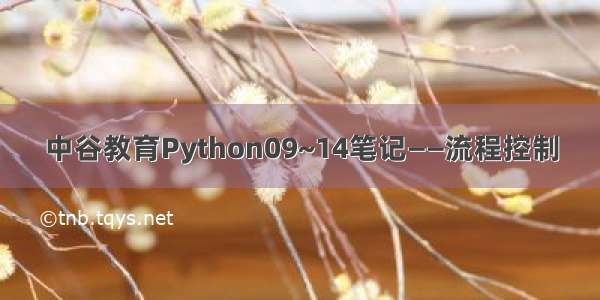 中谷教育Python09~14笔记——流程控制