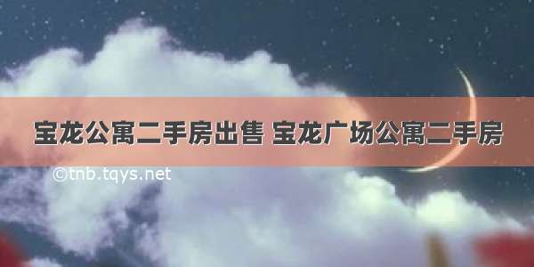 宝龙公寓二手房出售 宝龙广场公寓二手房