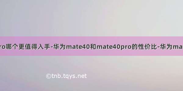 华为mate40和mate40pro哪个更值得入手-华为mate40和mate40pro的性价比-华为mate40和mate40pro的区别