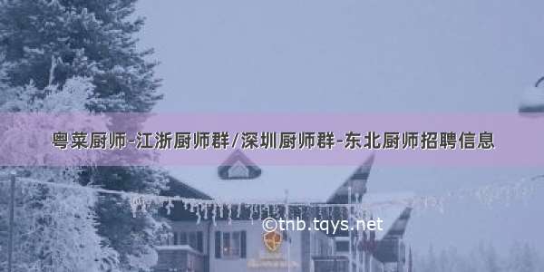 粤菜厨师-江浙厨师群/深圳厨师群-东北厨师招聘信息