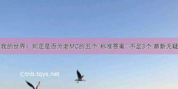 我的世界：判定是否为老MC的五个“标准答案” 不足3个 萌新无疑