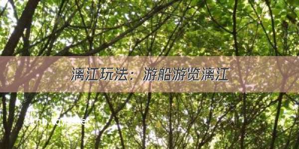 漓江玩法：游船游览漓江