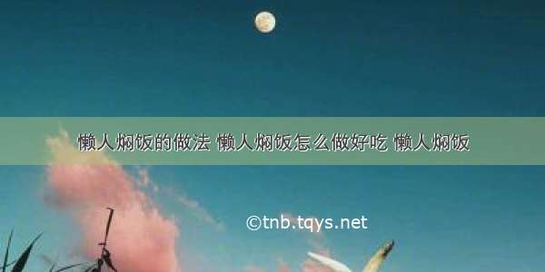 懒人焖饭的做法 懒人焖饭怎么做好吃 懒人焖饭