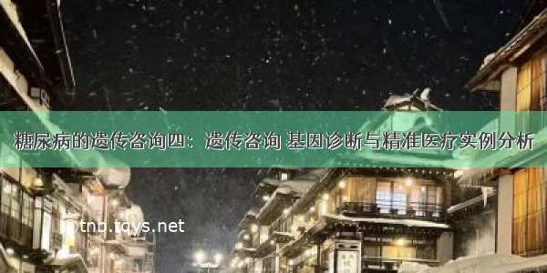 糖尿病的遗传咨询四：遗传咨询 基因诊断与精准医疗实例分析