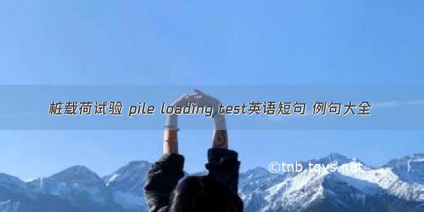 桩载荷试验 pile loading test英语短句 例句大全