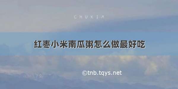 红枣小米南瓜粥怎么做最好吃