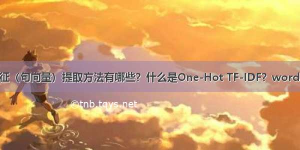 常见的文本特征（句向量）提取方法有哪些？什么是One-Hot TF-IDF？word2vec如何训练