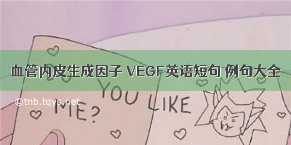 血管内皮生成因子 VEGF英语短句 例句大全