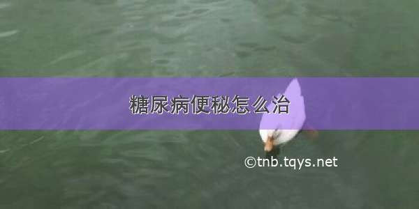 糖尿病便秘怎么治