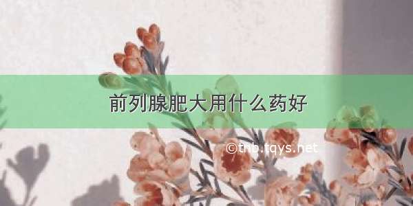 前列腺肥大用什么药好