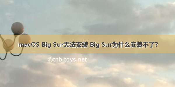 macOS Big Sur无法安装 Big Sur为什么安装不了？