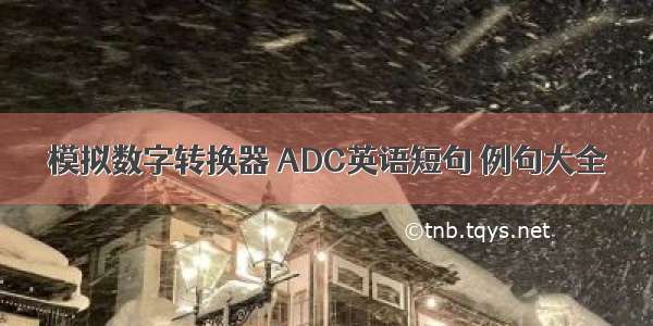 模拟数字转换器 ADC英语短句 例句大全