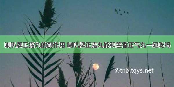 喇叭牌正露丸的副作用 喇叭牌正露丸能和藿香正气丸一起吃吗